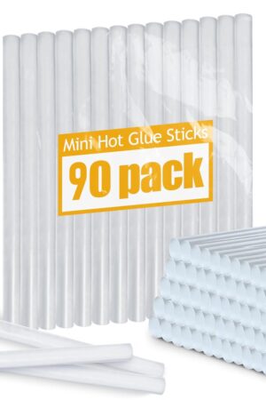 Krightlink 90 Count Hot Glue Sticks 4" Long x .27" Diameter Mini Size Hot Melt Glue Sticks Compatible with Most Glue Guns for Crafting, DIY, Home Repair, Clear - 1 Pack