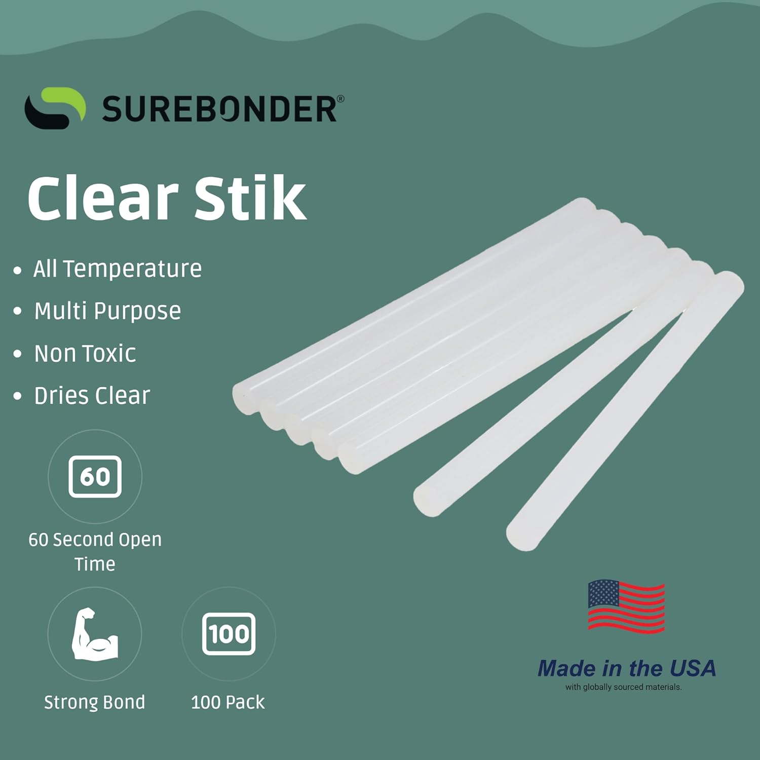Surebonder DT-100 Mini Size Hot Glue Sticks for Glue Guns 0.27 in. Diameter, 4 in. Length - All Purpose, All Temperature - Great for DIY, Arts, and Crafting - 100 Pack, Clear - Image 2