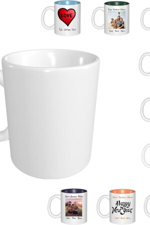 Custom Large Coffee Mug, Personalized Mugs with Photo, Customized Tea Cup with Picture, Photo Gifts for Dad Mom Grandpa, Gifts Custom for Girlfriend Boyfriend, PureWhite