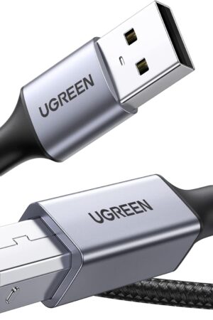 UGREEN Printer Cable, 6 FT USB A to B, Nylon Braided USB B Scanner Cord Compatible with Epson, Canon, HP, Brother, Dell, Samsung, Piano, DAC, Lexmark, Xerox, and More