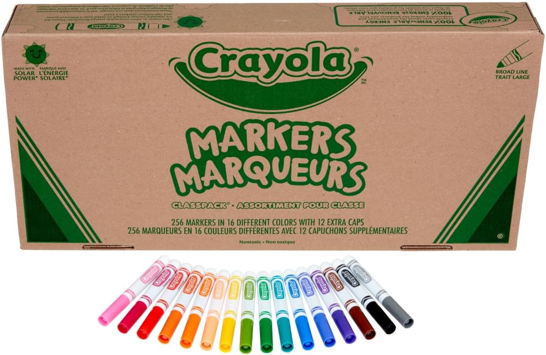 Crayola Broad Line Markers Classpack (256 Ct), Bulk Markers for Kids, Art Supplies for School, Classroom Must Haves, Preschool & Kindergarten Supplies - Image 2