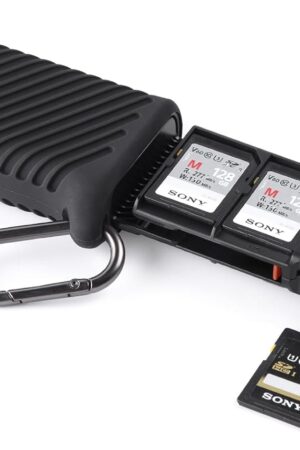 PGYTECH CreateMate High-Speed 2-in-1 SD Card Reader Adapter USB 3.1 Type-C UHS-Ⅱ SD 4.0/Micro SD Card Reader & Holder for Cameras, Smartphones, Drones, Action Cameras (Black, for SD/Micro SD)
