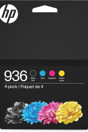 HP 936 Black, Cyan, Magenta, Yellow Ink Cartridges (4-Pack) | Works with OfficeJet 9120, Pro 9110, 9120, 9130, Wide Format 9730 | Eligible for Instant Ink | 6C3Z5LN