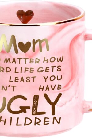 Mothers Day Gifts for Mom from Daughter Son - 12oz Funny Coffee Mug for Mom Wife from Husband Unique Marble Coffee Cup with Gold Print Christmas Birthday Mother's Day Present for Mama Stepmother Women