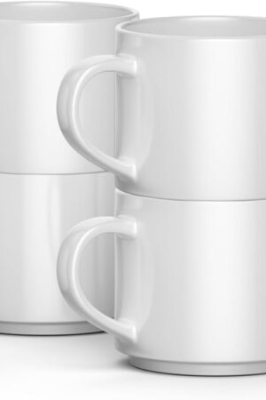 Cricut® Stackable Ceramic Mug Blank - 10 oz/300 ml (6 ct) - DIY Custom Mug - Works with Infusible Ink® Transfer Sheets, Pens, Markers & Sublimation