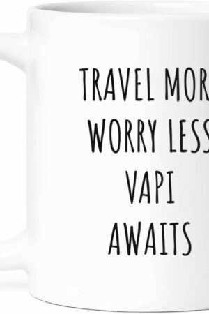 Vapi Vacation Mug - Coastal Retreat Coffee Cup - Nature Lover Funny Gift From Family - Scenic Tea Mugs - Gujarat Explorer Cups - 11 Oz Ceramic Gifts For Residents, Birthday, Him, Her, Christmas