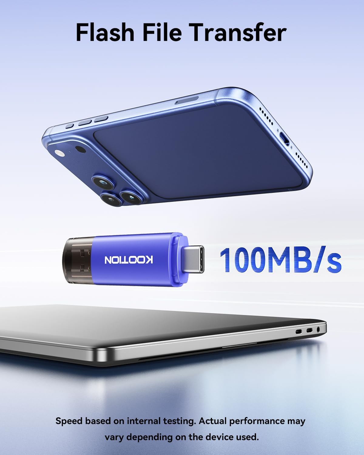 32GB Type-C Flash Drive 5-Pack, KOOTION 2-in-1 USB-A&USB-C 3.0 Dual Drive OTG, Memory Stick for Android Smartphone/Tablet/PC - Image 3