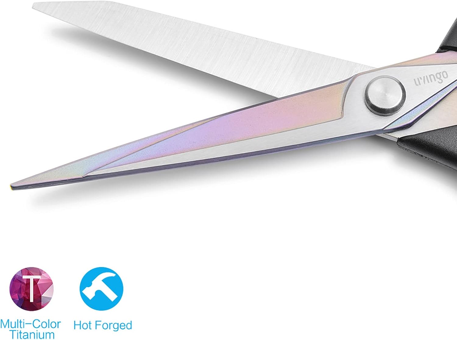 LIVINGO Premium Tailor Scissors Heavy Duty Multi-Purpose Titanium Coating Forged Stainless Steel Sewing Fabric Leather Dressmaking Comfort Grip Shears Professional Crafting (9.5 INCH) - Image 3