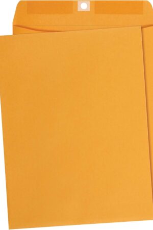 Amazon Basics Clasp Kraft Envelopes for Documents, Gummed Mailing Envelope, 9" x 12", 100-Pack