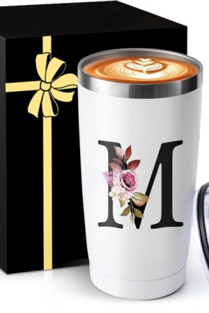 20 Oz Insulated Coffee Cup with Lid Car Tumbler Travel Mug Women Wife Husband Happy Birthday Wedding Romantic Gift Best Cool Day Personalized Unique Special Cute Custom Christmas Xmas Valentines Ideal