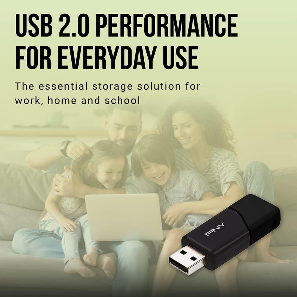 PNY P-FD128X5ATT03-MP 128GB Attaché 3 USB 2.0 Flash Drive, Black (Pack of 5) - Image 4