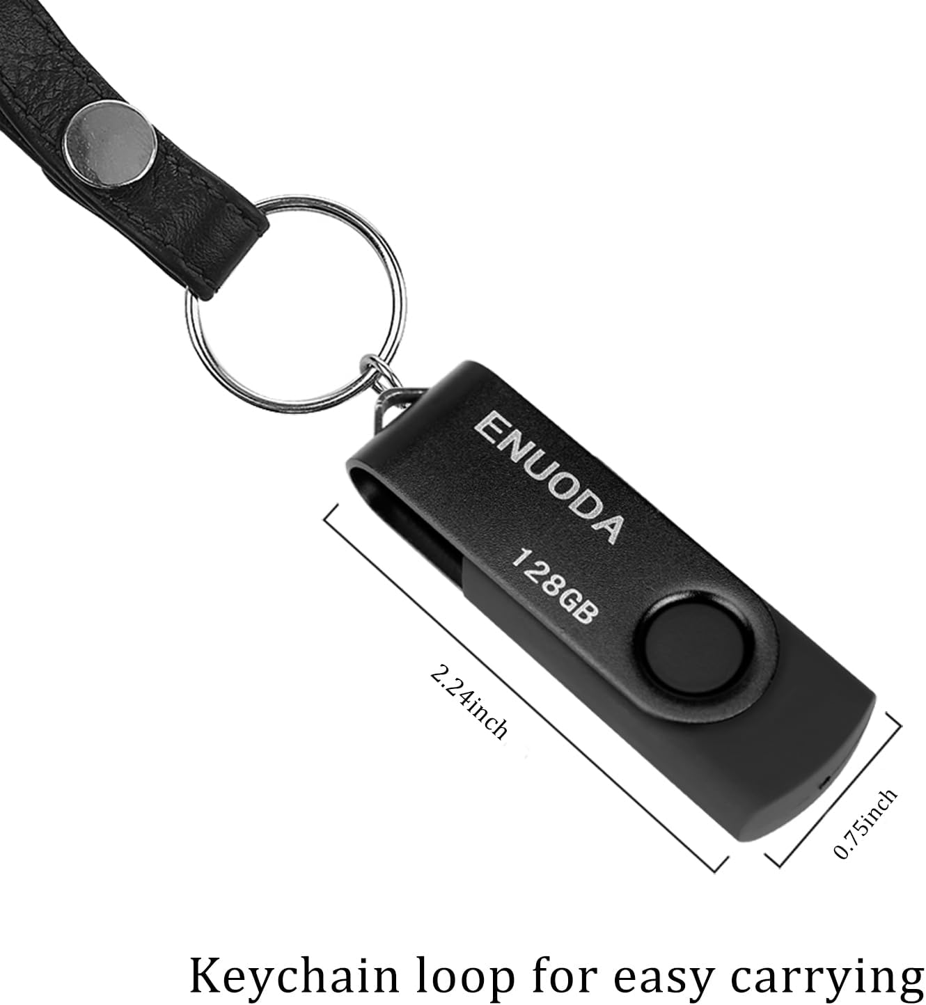 128GB Flash Drive ENUODA 1 Pack Thumb Drive 128GB Swivel Design USB 2.0 Memory Stick Data Storage Jump Drive Pen Drive for Laptop PC Computer (Black) - Image 6