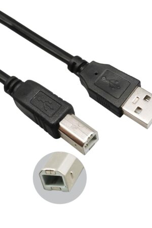USB to USB B Printer Cable fits for HP Canon Brother Dell Epson (10 Feet) (Black)