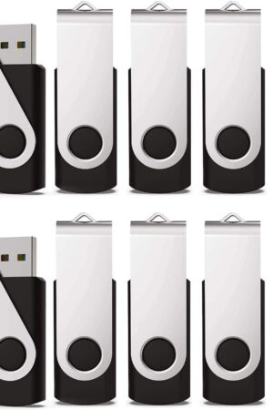 KEXIN 100 Pack 1GB USB Flash Drive Bulk Pack Thumb Drive Bundle USB Drives Jump Drive USB Stick 1 GB Swivel Design Memory Stick Black