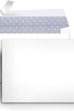 Amazon Basics #6 3/4 Security-Tinted Self-Seal Envelopes for Home & Office, White, 100-Pack