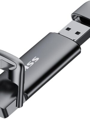 SSK 128GB Dual USB C Flash Drive,2-in-1 Type C+ USB A 3.2 Gen2 Solid State Thumb Drive,Speed Up to 550MB/s Memory Stick Data Storage for iPhone 15,Thunderbolt 3, Android Phone,Tablet,Laptop