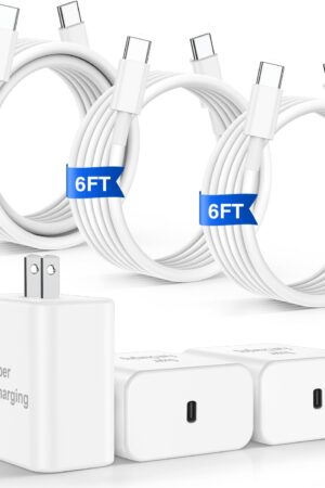 iPhone 17 16 Pro Max Charger Fast Charging, Super Fast USB C Chargers for iPhone 16 (6FT+6FT+10FT) Type C Chargers Cord with Fast Charger Block for iPhone 17/16/15 Series/iPad/ GalaxyS26/S25