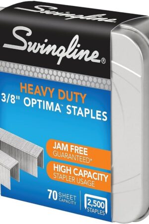 Swingline Staples, Premium High Capacity for Desktop Staplers, 3/8" Length, 125/Strip, 2500/Box, Jam Free, Optima (35550)