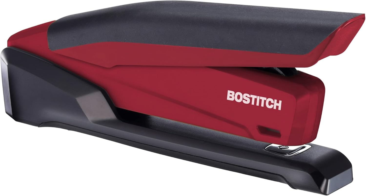 Bostitch Office Executive 3 in 1 Stapler, Includes 210 Staples and Integrated Staple Remover, One Finger Stapling, No Effort, 20 Sheet Capacity, Spring Powered Stapler, Red - Image 4
