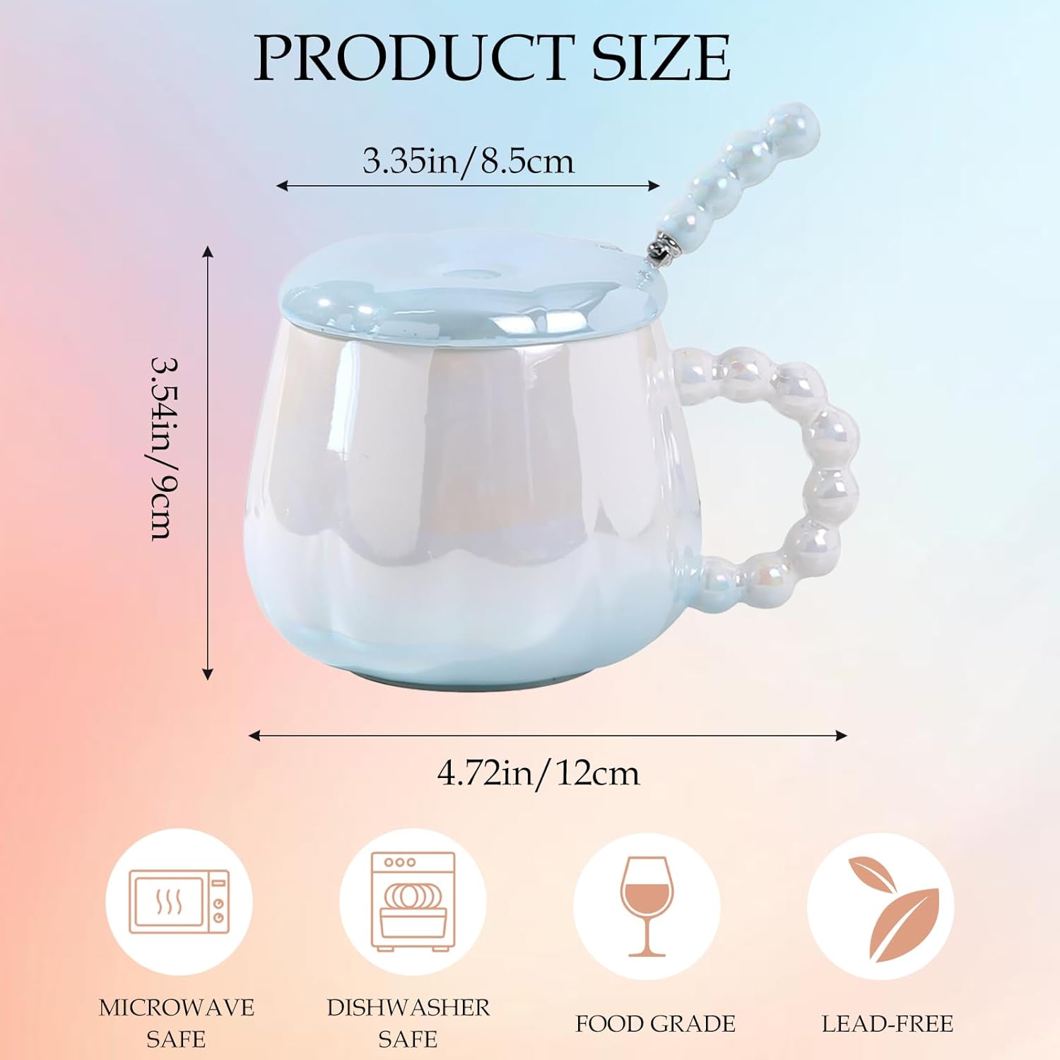 Personalized Ceramic Coffee Mug Tea Cup with Lid and Gift Box, Stylish and Cute Design, Perfect Birthday and Christmas Surprise, Ideal for Girlfriend, Friend, and Unique Friendship Gift. (Blue) - Image 2