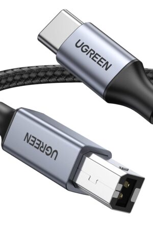 UGREEN USB B to USB C Printer Cable 3 FT, Nylon USB B to USBC Cable for MacBook Pro/Air, MIDI Cable Compatible with MIDI Keyboard/DJ Controller/DAC/Yamaha Casio Digital Piano for iPad