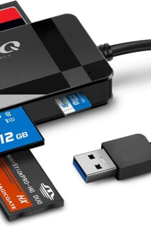 SmartQ C368 USB 3.0 Card Reader - Plug & Play, Compatible with Apple & Windows, Supports SD, Micro SD, MS, CF Cards