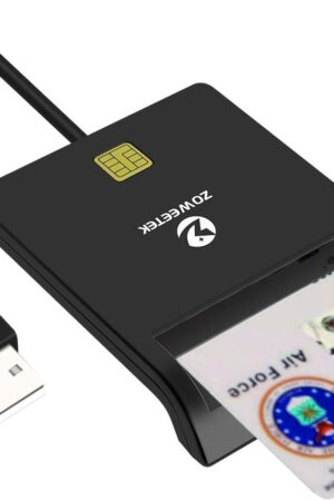 ZOWEETEK CAC Card Reader Military, Smart Card Reader DOD Military USB Common Access CAC, Compatible with Windows, Mac OS and Linux