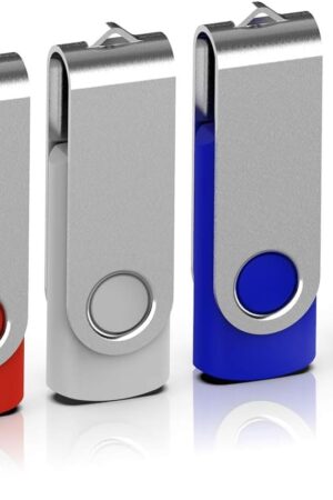 TOPESEL 5 Pack 64GB USB 3.0 Flash Drive Memory Stick Thumb Drives Swivel Pen Drive (5 Mixed Colors: Black Blue Green Red Silver)