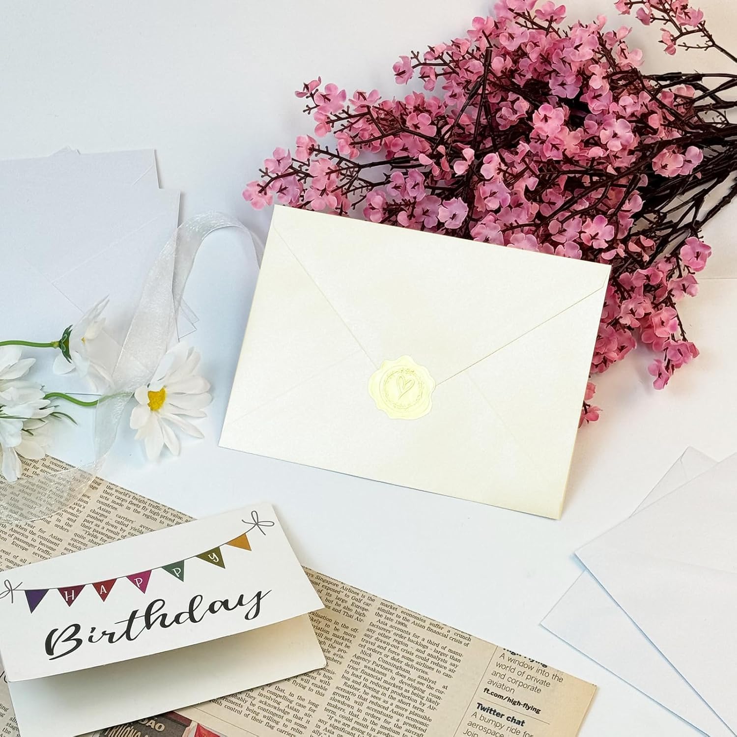YINUOYOUJIA 50 PCS Pearl Ivory Envelopes A7,5 x 7 Ivory Shimmer Envelopes for Invitation,Perfect for Wedding Invitation Cards,Birthday RSVP Invite,5.25 x 7.25 inches - Image 6