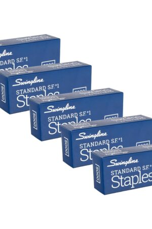 Swingline Staples, 5 Pack, Standard Staples for Desktop Staplers, 1/4" Length, 210/Strip, 5000/Box (35101)