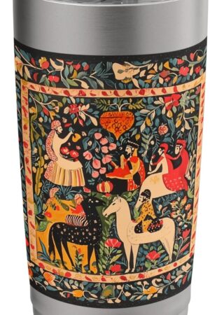 Persian Miniature Garden Folk Art Stainless Steel Insulated Tumbler