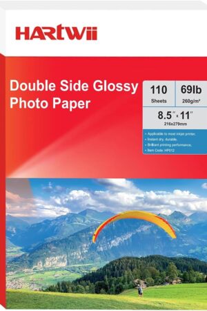110 Sheets Thick Double Side Glossy Photo Paper 8.5x11 Inches 69lbs for Inkjet Printers and Dye Ink 260Gsm Suitable for Inkjet Printing Printer