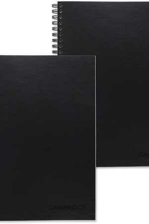 Cambridge Business Notebook, Legal Ruled, 6-1/2" x 9-1/2", Wirebound, Black, 2 Pack (73599)