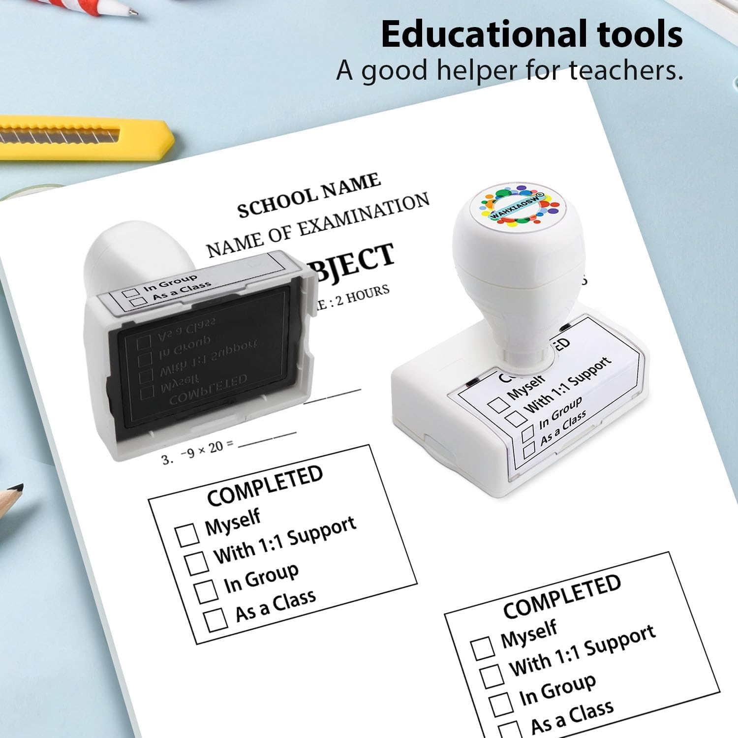 Teacher Stamps,Checkbox Grading Teacher Stamps, Teacher Gifts, Classroom Teacher Stamp, Easy Grading, Improved Efficiency, Happy Teaching (Black) - Image 5