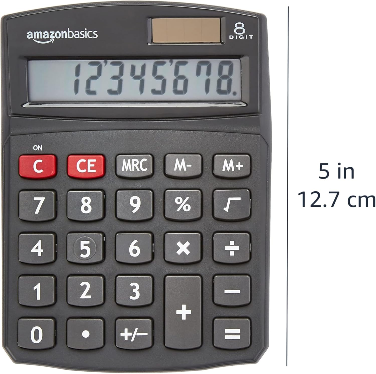 Amazon Basics LCD 8-Digit Desktop Calculator, Portable and Easy to Use, Black, 1-Pack - Image 5