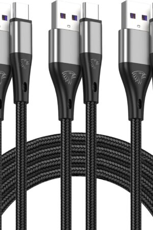 USB to USB C Cable,3Pack 10ft Premium Nylon Braided Fast Charging,3A Rapid Charger Cord,Long Type C to A Cable Compatible with Samsung Galaxy S22 S21 S20 S10 S9 S8 Plus,Note 20 10 9 8,LG V50 V40