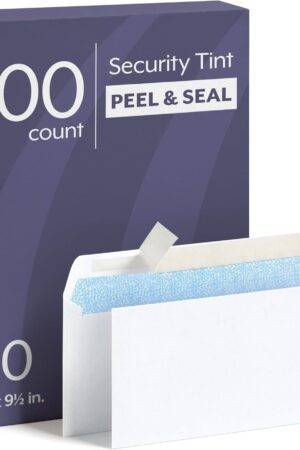 Columbian #10 Security Envelopes, 500 Pack, Self Seal Envelopes for Home, School, and Business Mailings, No Window, 4-1/8 x 9-1/2 Inches, Durable 24 lb White Paper