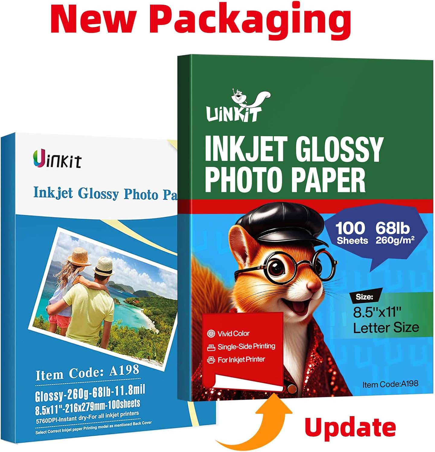 Uinkit 100 Sheets Heavyweight Thick Glossy Photo Paper Single side 8.5x11 Inkjet 68lb 260Gsm DIY Greeting Card Placemat Craft Project Signage Christmas Poster 11.8Mil for Inkjet printer (100) - Image 3