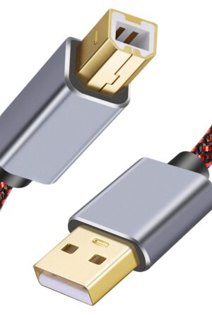 Tiierzon USB Printer Cable - 1.5Ft, Type A Male to B Male, High Speed, Compatible with HP, Canon, Dell, Lexmark, Xerox, Samsung