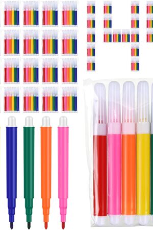 Watersay 144 Pcs Mini Markers Bulk Colored Pen 3.4 Inch Vibrant Colors Portable Short Colored Markers Assorted Multicolor Watercolor Marker Pen for Adult Office Supplies (6 Colors)