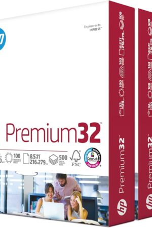 HP Printer Paper | 8.5 x 11 Paper | Premium 32 lb | 6 Pack - 3000 Sheets | 100 Bright | Made in USA - FSC Certified | 113100C