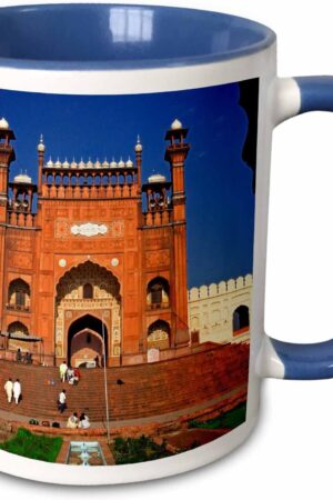 3dRose Aarch of Badshahi Masjid, Lahore, Pakistan. 15oz Two-Tone Blue Mug