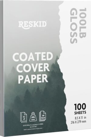 Double-Sided 100lb Gloss Cover Digital C2S Paper – Perfect for Color Laser Printing, Design Proposals, Flyers, Brochures | 8.5 x 11 | 100lb Gloss Cover | Glossy Coated | 100 Sheets