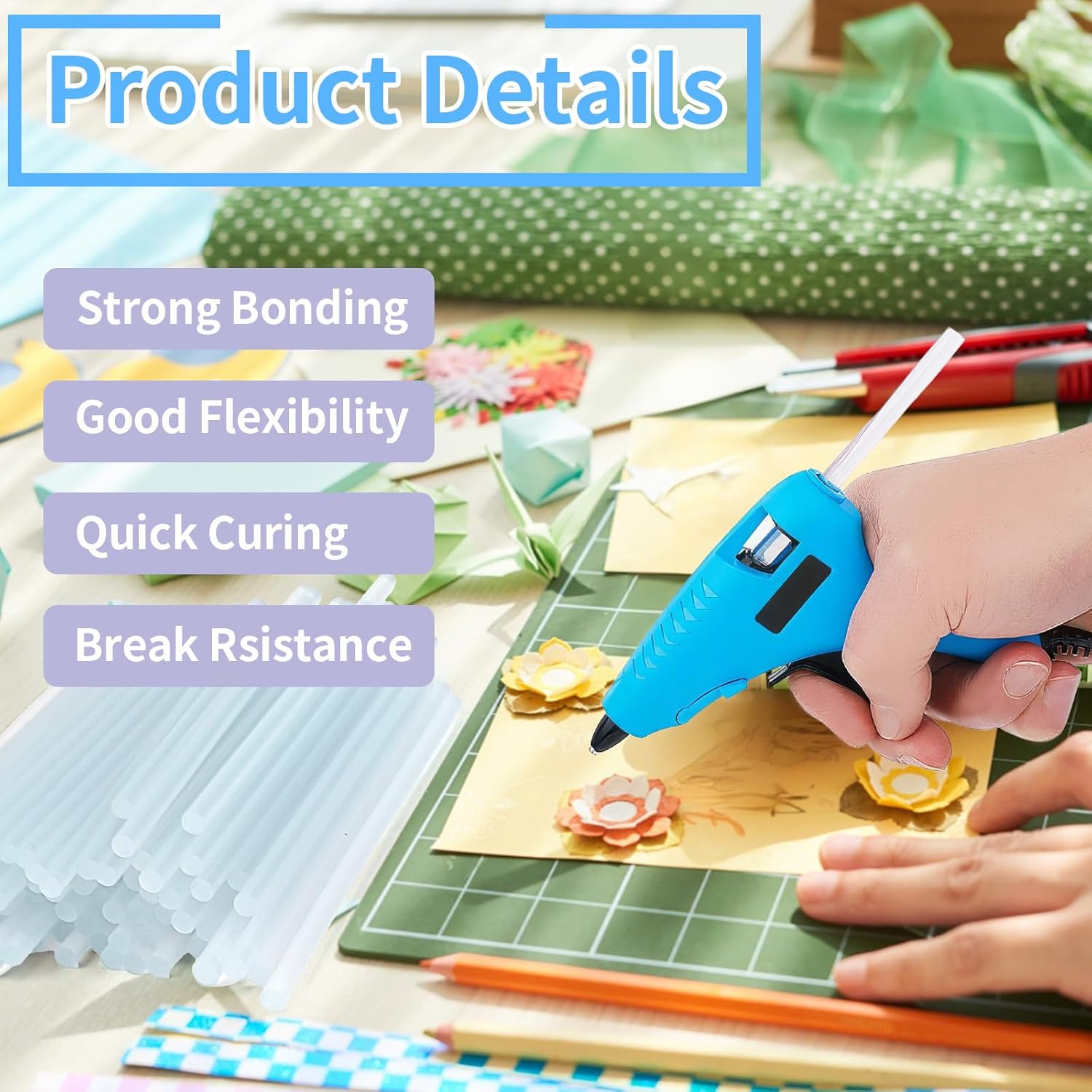 90 PCS Mini Hot Glue Sticks Bulk, Clear Glue Gun Sticks for Metal, Wood, Glass DIY Art Craft & School Projects Craft, Bond (4" X 0.27") - Image 3