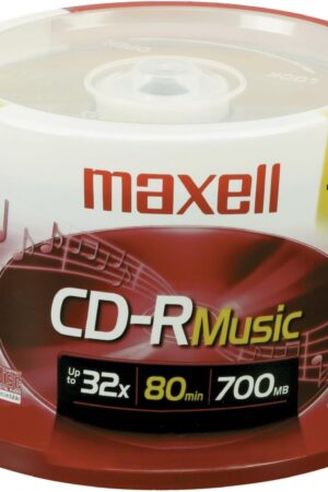 Maxell 625156 - CDR80MU50PK 80-Minute Music CD-Rs (50-ct Spindle) Red