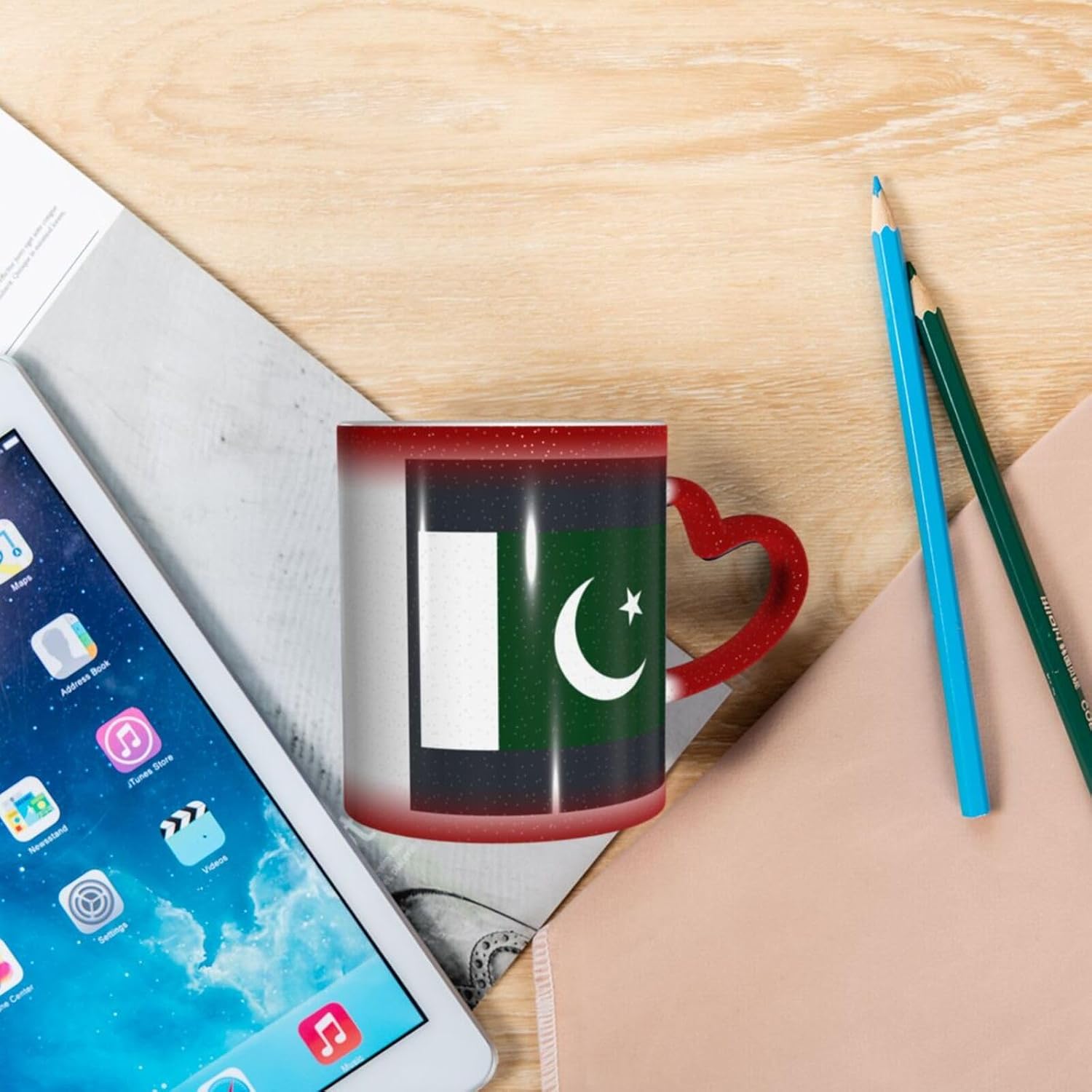 Flag of Pakistan Print Thermal Color Changing Mug, Ceramic Coffee Cup, Magic Mug for Home Office Cafe - Image 7