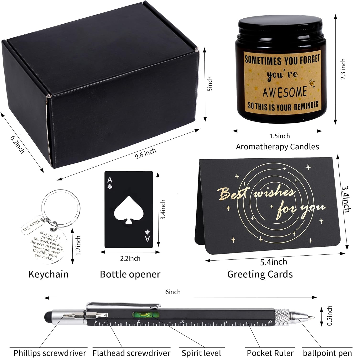 Kolewo4ever 9 Pieces Employee Appreciation Gifts for Men Christmas Gifts Thank You Gift May you Be Proud Gift for Team Coworkers Farewell Male Friend - Image 4