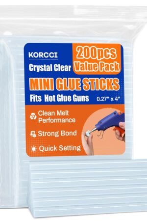 200 Pack Mini Hot Glue Sticks, 0.27" Diameter x 4" Length,All Temperature Clear Glue Sticks for Mini Glue Guns, Multipurpose for DIY, Crafts & Repairs