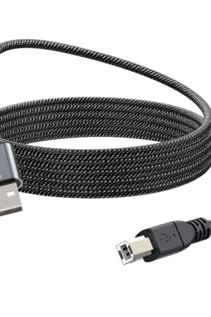 MOSWAG USB Printer Cable 6.6FT/2Meter USB Printer Cord Durable USB 2.0 Type A Male to B Male Scanner Cord High Speed for HP,Canon,Dell,Epson,Lexmark,Xerox,Brother,Samsung and More