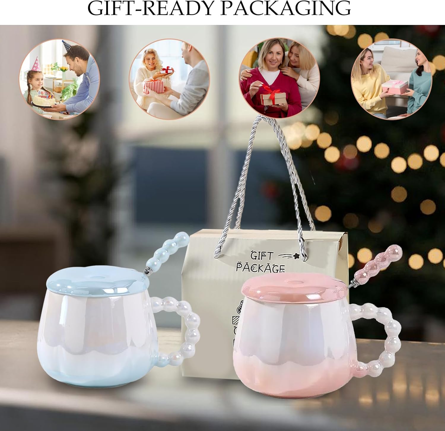 Personalized Ceramic Coffee Mug Tea Cup with Lid and Gift Box, Stylish and Cute Design, Perfect Birthday and Christmas Surprise, Ideal for Girlfriend, Friend, and Unique Friendship Gift. (Blue) - Image 5